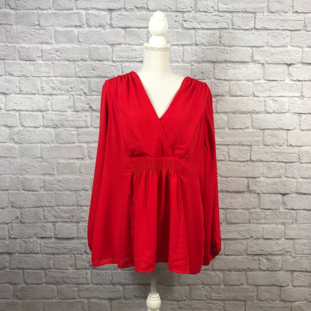 Halogen NWOT Long Sleeve Gathered Peasant Blouse